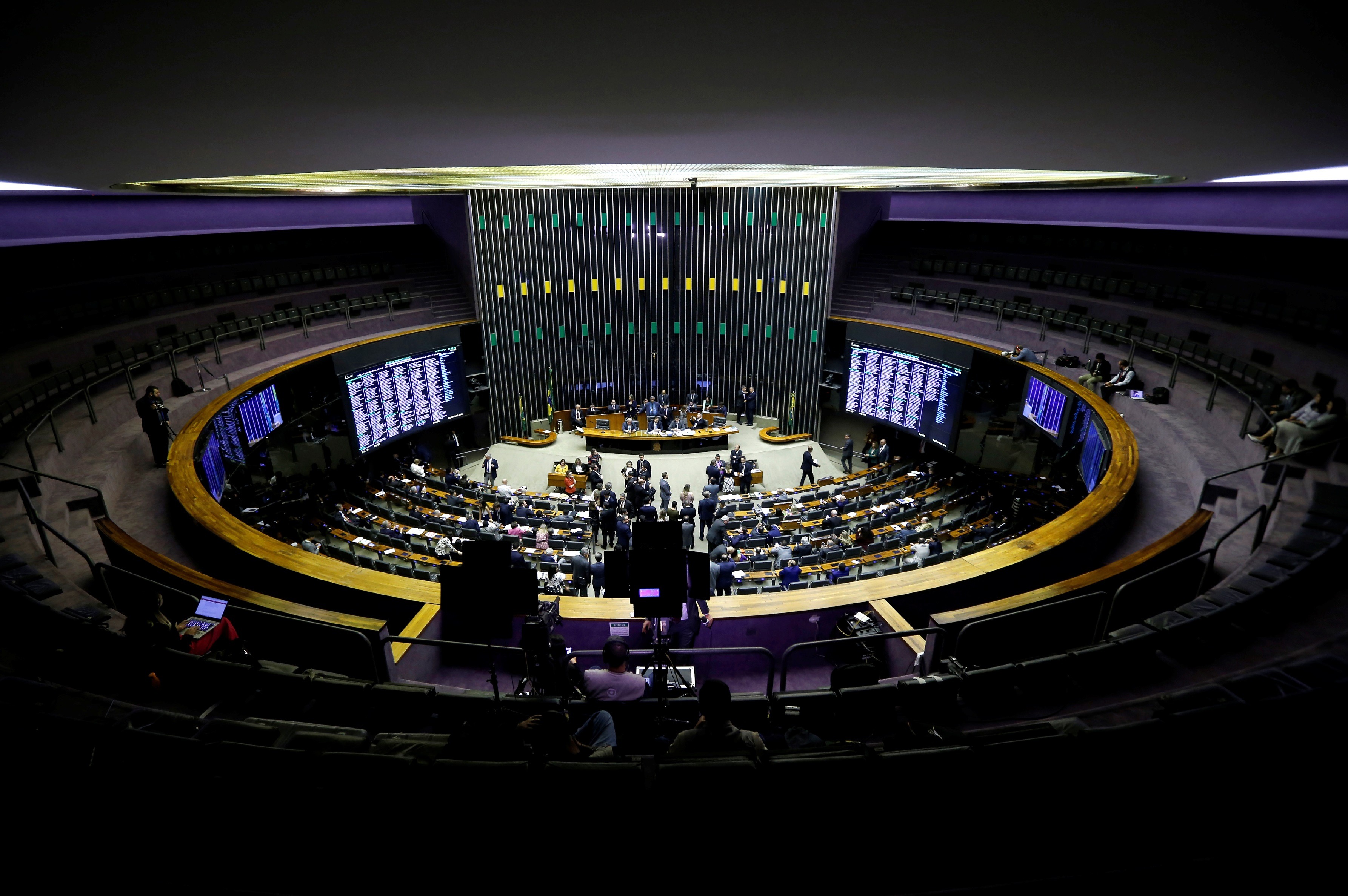 A general view of the plenary chamber of deputies during a session to vote the pension reform bill in Brasilia