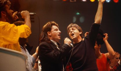George Michael Bono Paul McCartney Live Aid Wembley Stadium