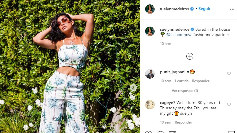 Model Suelyn Medeiros fez carreira nos Estados Unidos