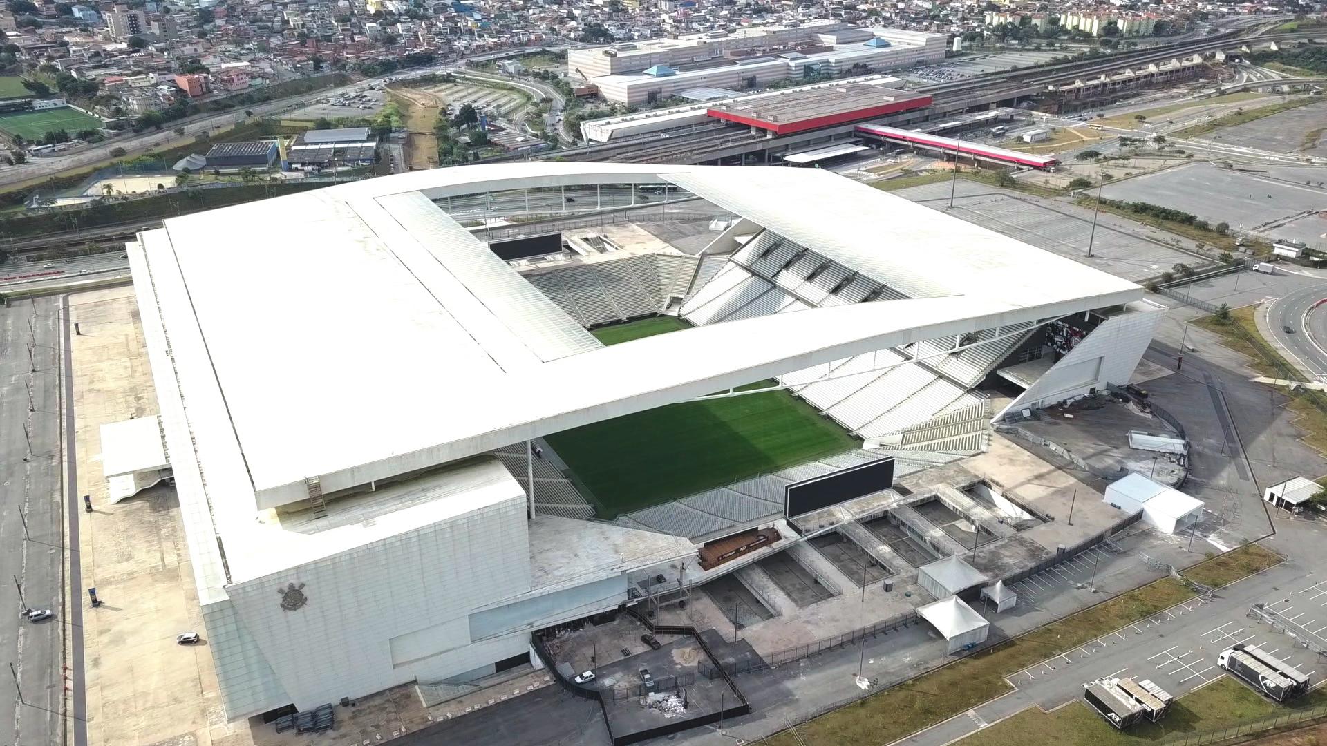 Arena Corinthians, também conhecida como Itaquerão, em São Paulo