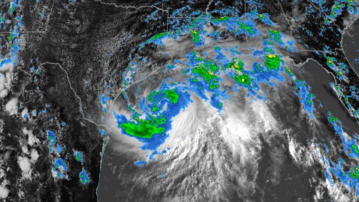 Imagem de satélite mostra furacão de categoria 1 Hanna, que se aproxima do Texas
