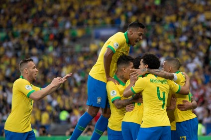 Final da Copa América - Brasil x Peru. Arthur, Alex Sandro, Firmino, Marquinhos