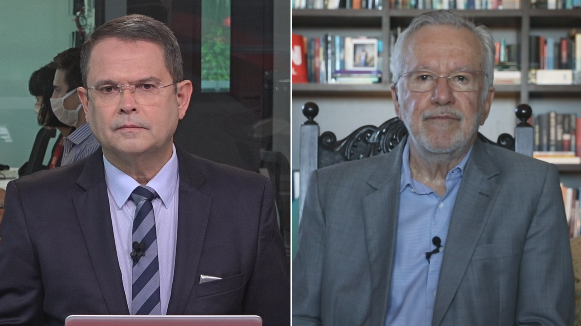 Alexandre Garcia e Sidney Rezende no quadro Liberdade de Opinião