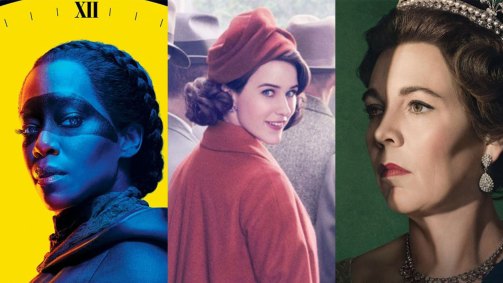 Pôsteres de Watchmen, The Marvelous Mrs. Maisel e The Crown