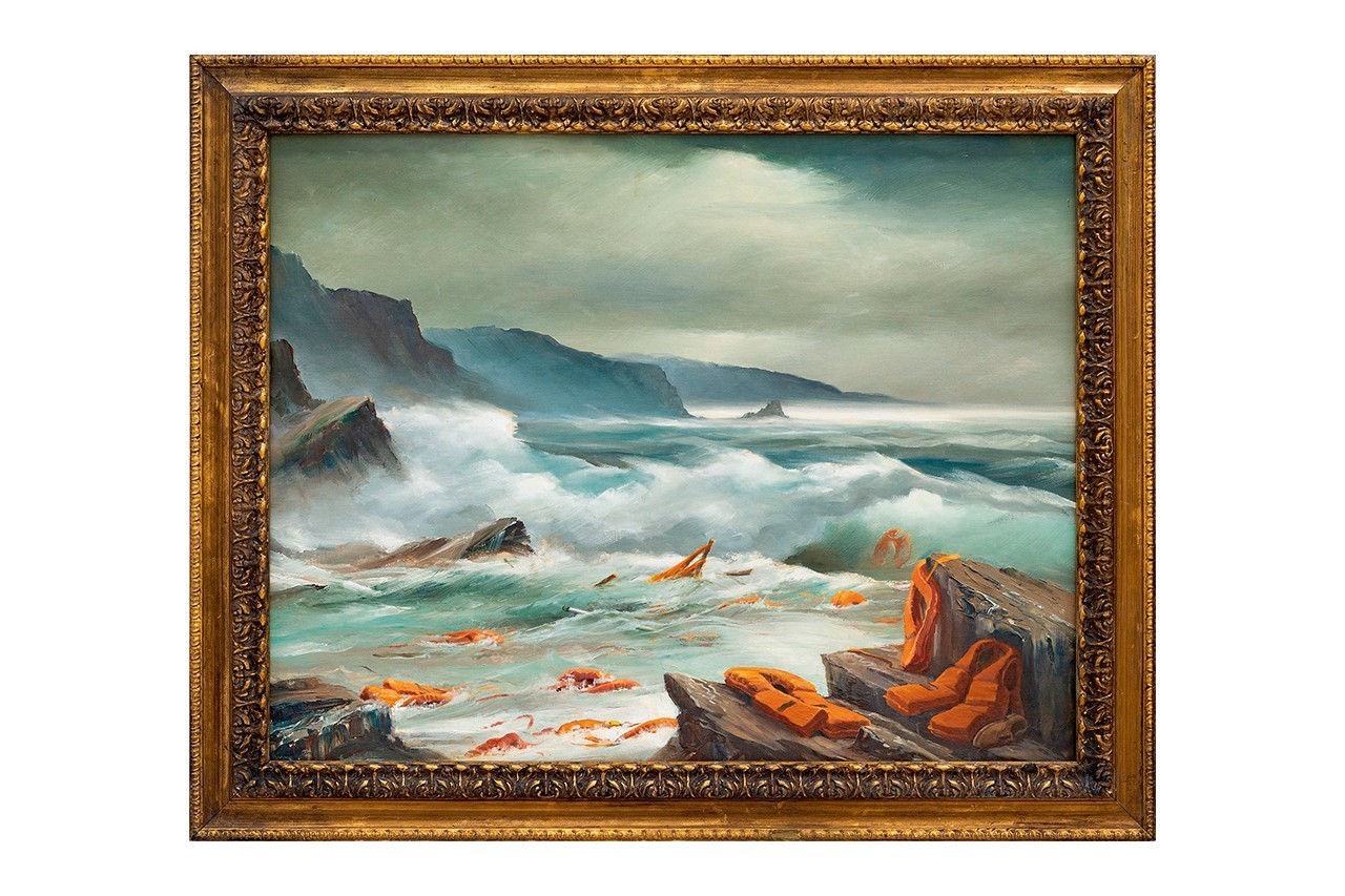 Pintura de Banksy sobre o Mar Mediterrâneo
