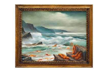 Pintura de Banksy sobre o Mar Mediterrâneo
