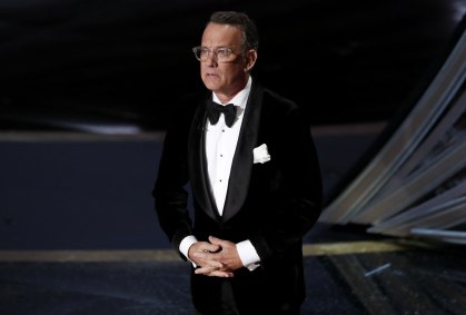 O ator Tom Hanks durante cerimônia do Oscar