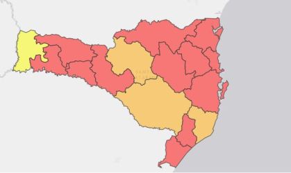 Santa Catarina tem 12 regiões em estado gravíssimo para o novo coronavírus