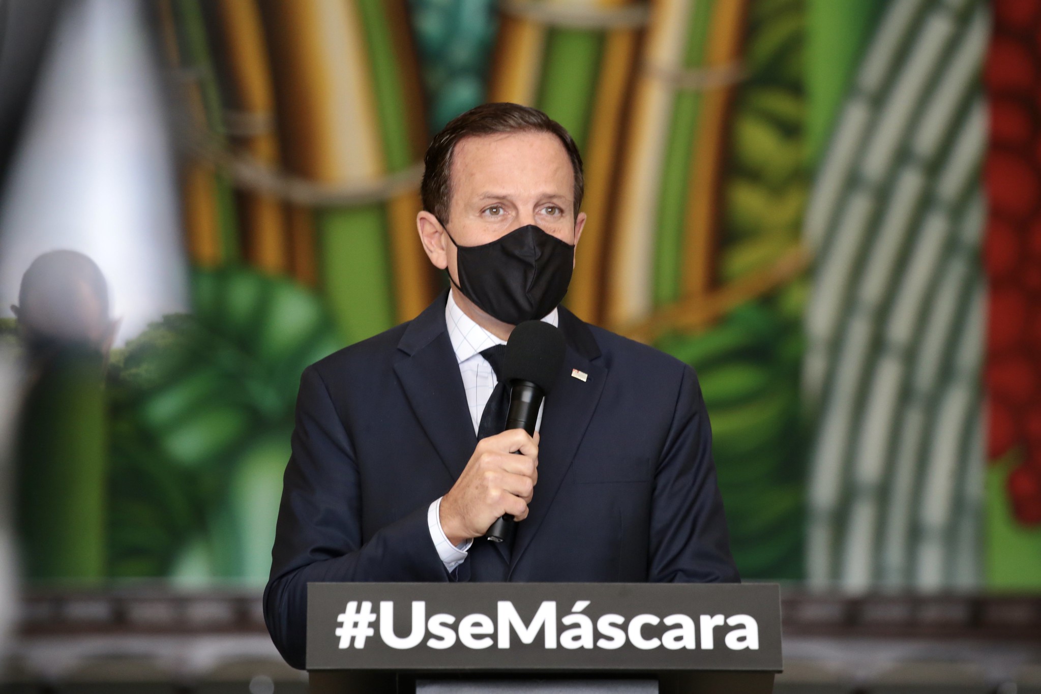 O governador de São Paulo, João Doria, durante entrevista coletiva