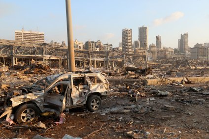 Destruição causada por explosão em Beirute, no Líbano