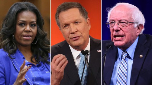 Michelle Obama, John Kasich e Bernie Sanders