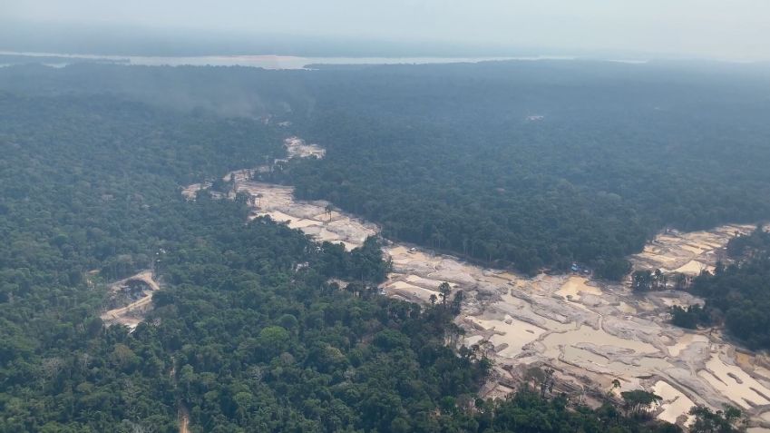 Área de garimpo ilegal na Amazônia, no Alto Tapajós (PA) / Foto: CNN (5.ago.2020)