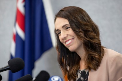 Premiê da Nova Zelândia, Jacinda Ardern, durante entrevista coletiva
