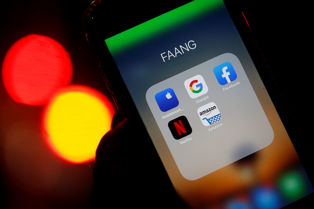 Logotipo de Google, Amazon, Facebook, Apple e Netflix