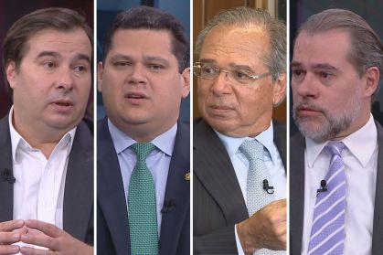 Rodrigo Maia, Davi Alcolumbre, Paulo Guedes e Dias Toffoli