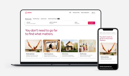 Site do Airbnb, plataforma de aluguel de casas e apartamentos para turismo