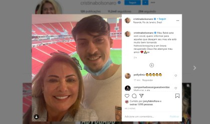 Filho mais novo de Bolsonaro é diagnosticado com Covid-19