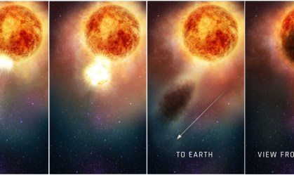 Ilustração da ‘explosão traumática’ da estrela Betelgeuse