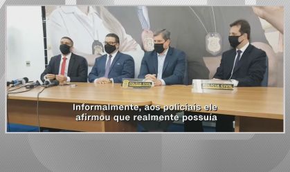 Coletiva de imprensa da Polícia Civil sobre caso de menina estuprada que engravi