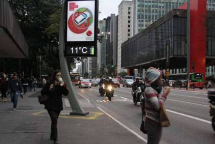 Onda de frio atinge a capital paulista