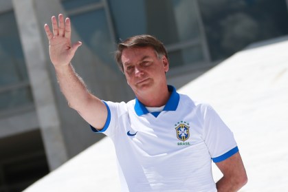 O presidente Jair Bolsonaro no Palácio do Planalto, em Brasília