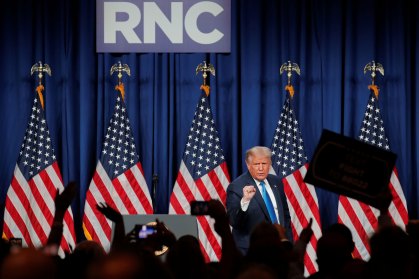 Donald Trump durante discurso na convenção nacional republicana
