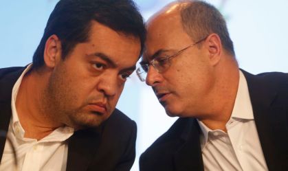 Wilson Witzel e Cláudio Castro em entrevista coletiva no Rio de Janeiro