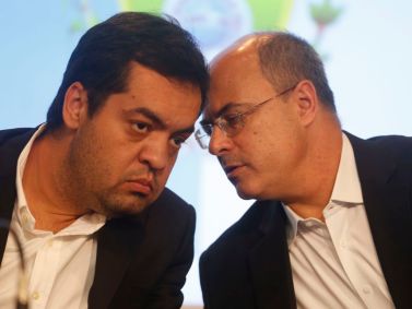 Wilson Witzel e Cláudio Castro em entrevista coletiva no Rio de Janeiro