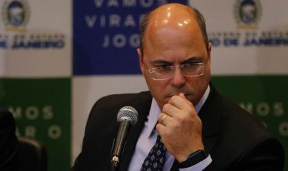 O governador do Rio de Janeiro, Wilson Witzel, durante pronunciamento 