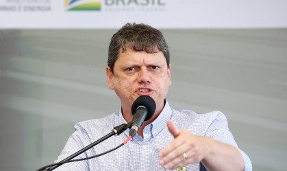 O ministro da Infraestrutura, Tarcísio de Freitas