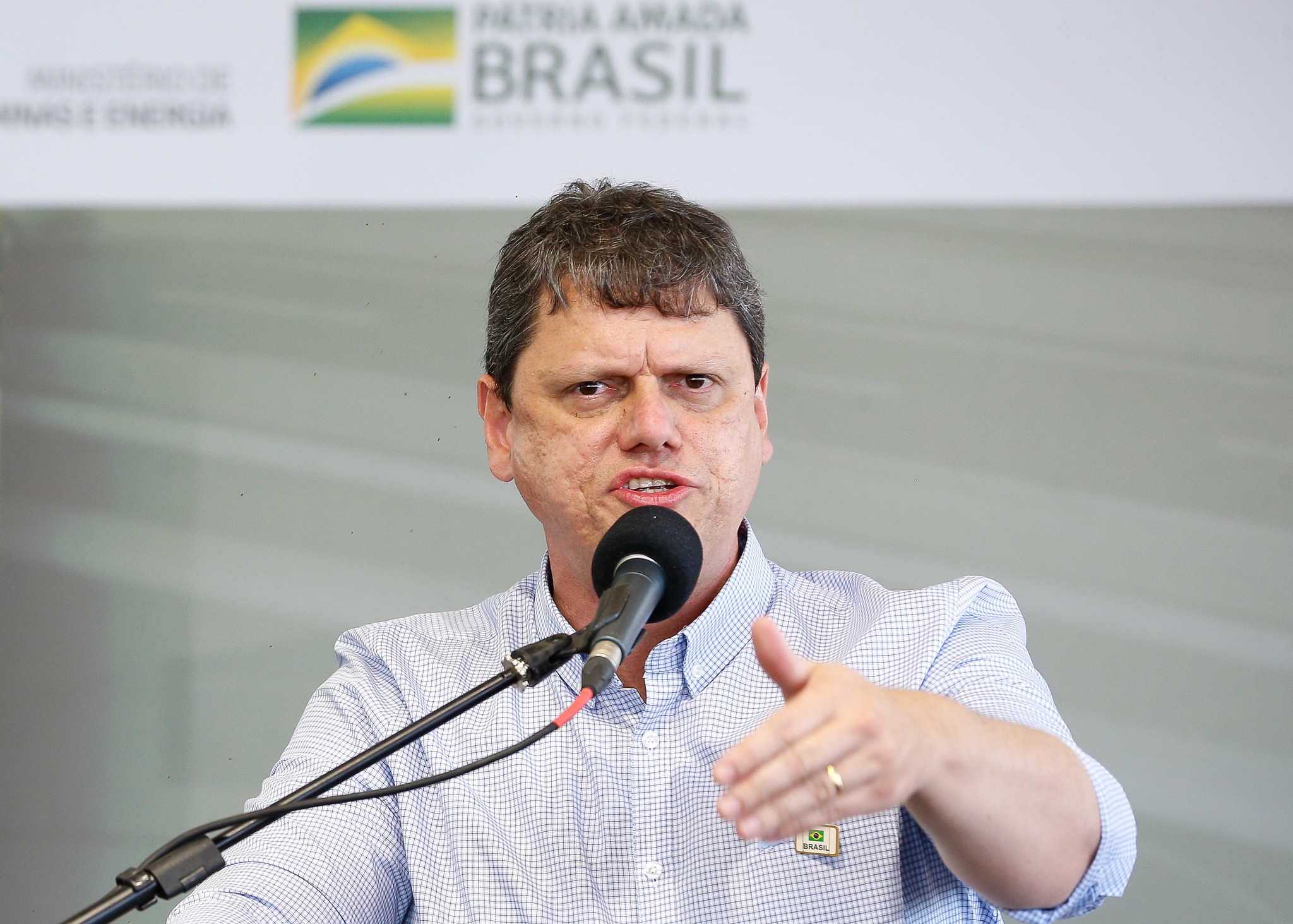 O ministro da Infraestrutura, Tarcísio de Freitas