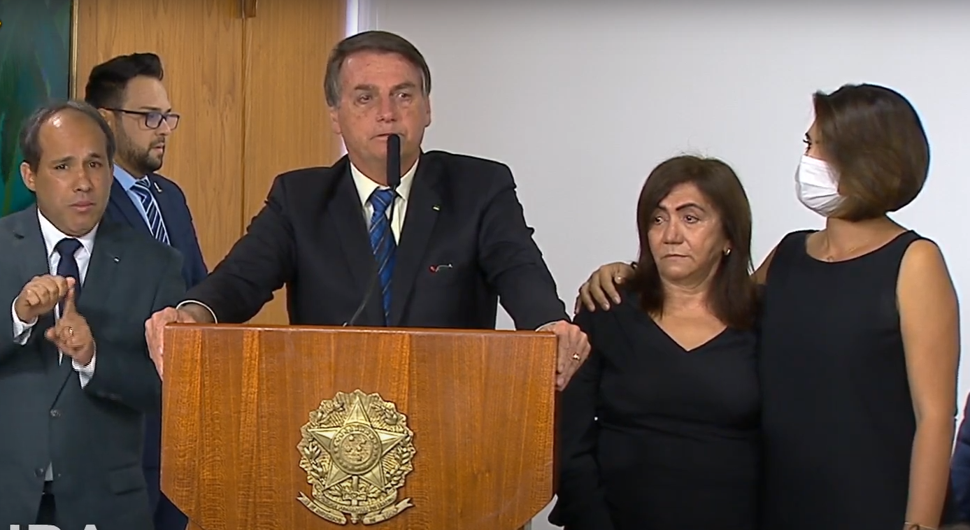 O presidente Jair Bolsonaro durante solenidade