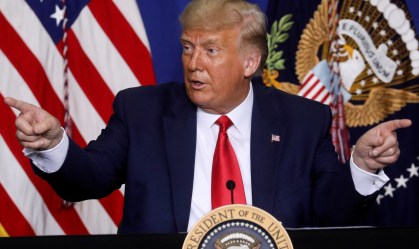 Donald Trump, presidente dos EUA, durante visita à cidade de Kenosha, Wisconsin