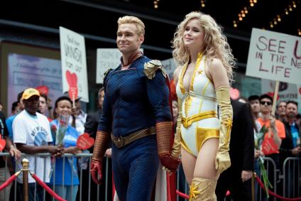 Antony Starr e Erin Moriarty em 'The Boys', da Amazon
