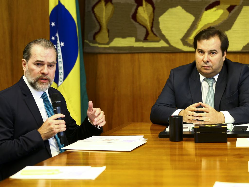 Presidente do STF, Dias Toffoli, e o presidente da Câmara, Rodrigo Maia