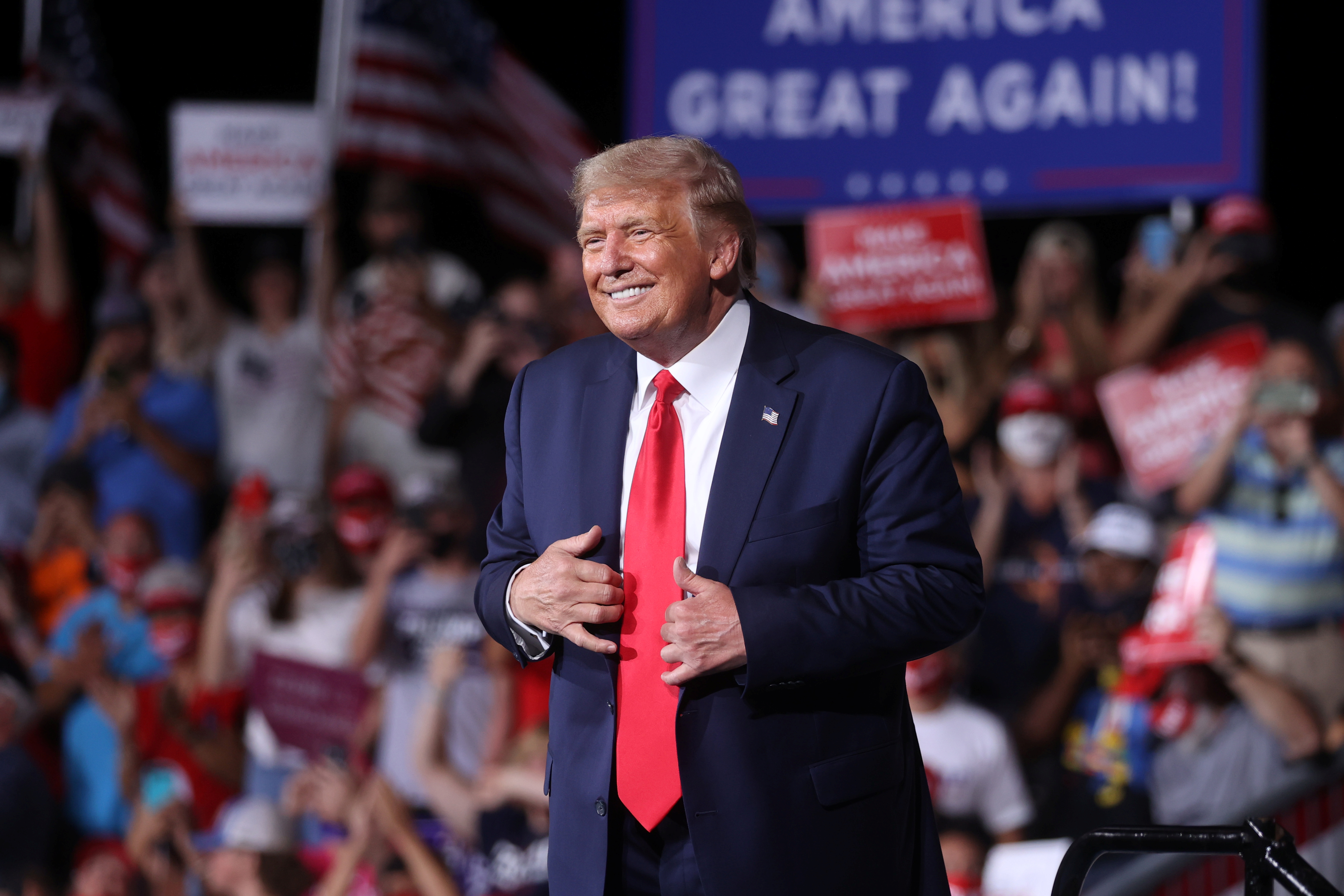 Donald Trump, presidente dos EUA, durante comício na Carolina do Norte