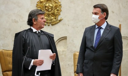 Em visita a Fux, Bolsonaro elogia decisão de ministro no caso André do Rap