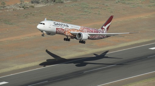 Avião da linha australiana Qantas decolando