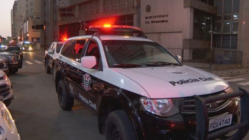Viaturas da Polícia Civil no centro de São Paulo