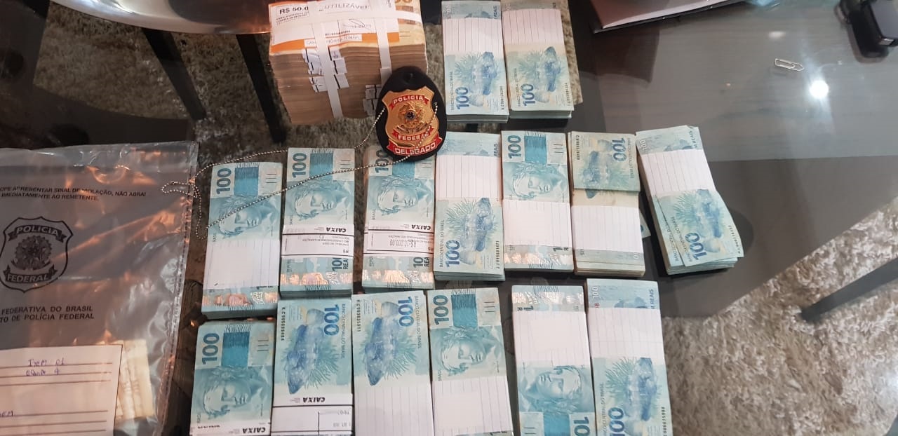Dinheiro apreendido na operação da Polícia Federal em Rondônia