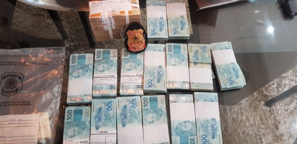 Dinheiro apreendido na operação da Polícia Federal em Rondônia
