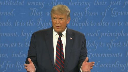Presidente Donald Trump durante o debate presidencial (29.set.2020)