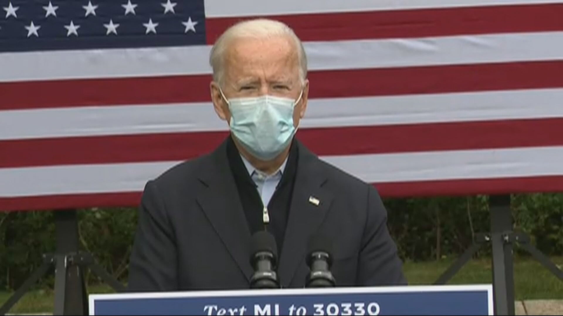 Joe Biden durante discurso em Michigan