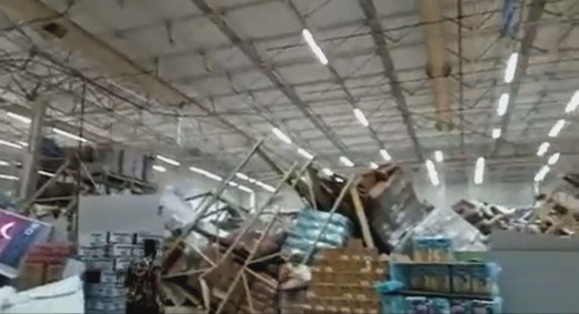 Queda de prateleiras em mercado no Maranhão