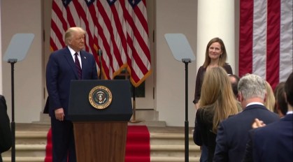 Evento em que Trump anunciou sua indicação à Suprema Corte