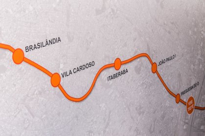 Ilustração com parte da Linha 6-laranja do Metrô de São Paulo