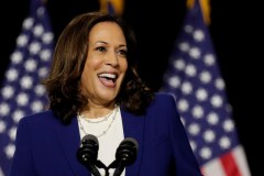 A candidata à vice-presidência dos EUA Kamala Harris