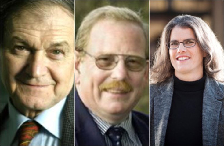 Roger Penros, Reihard Genzel e Andrea Ghez ganharam o Nobel de Física 2020 / Foto: Divulgação / Universidade de Oxford; Universidade de Munique Ludwig Maximilians; Universidade da Califórnia (UCLA)
