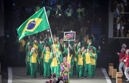 Delegação brasileira na cerimônia de abertura dos Jogos Pan-Americanos de 2019
