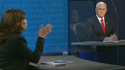 Kamala Harris e Mike Pence em debate vice-presidencial